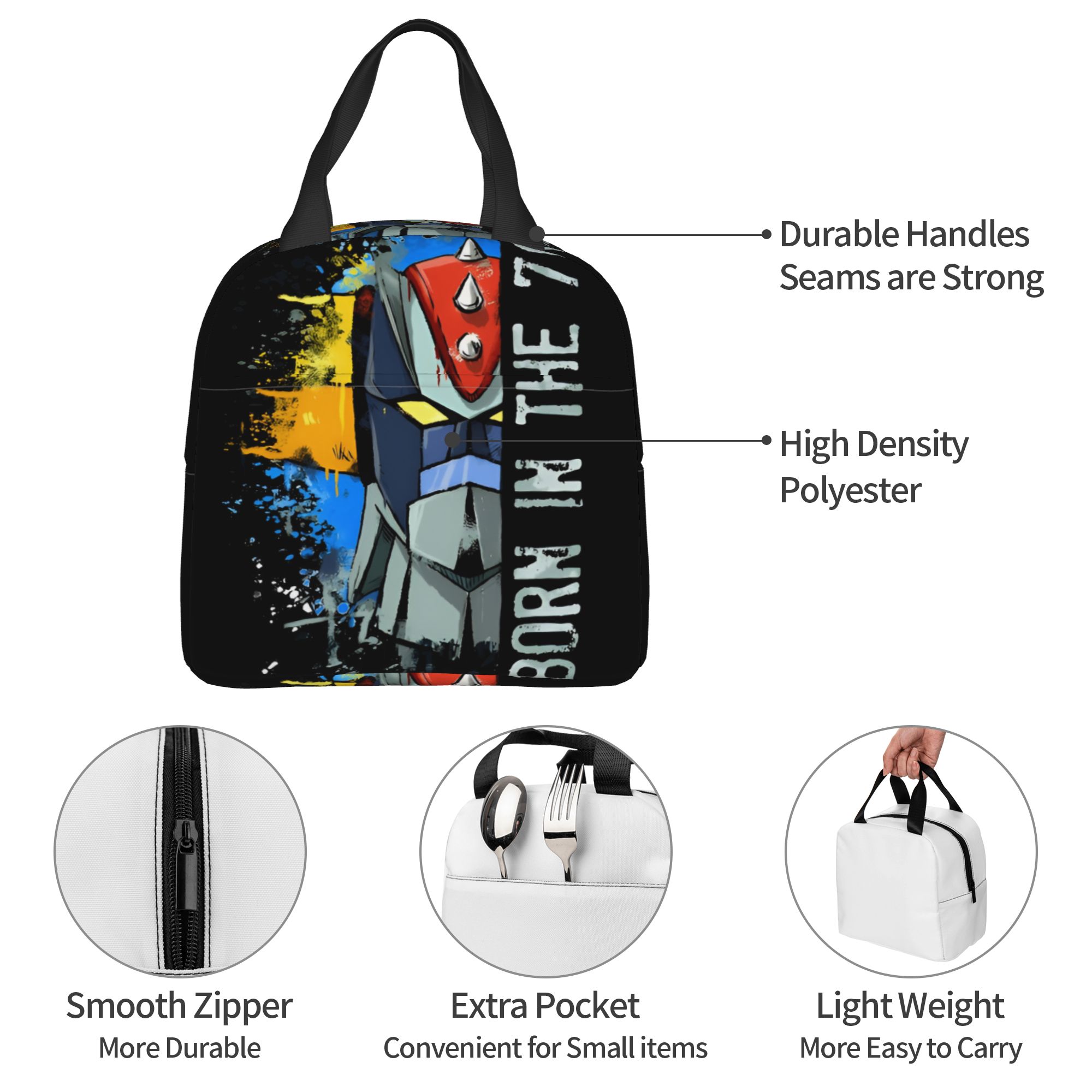 Travel Accessories 2022 - กระเป๋าใส่อาหารกลางวันแบบมีฉนวนกันความร้อน G-Grendizeres แบบกำหนดเองสำหรับผู้หญิง หุ่นยนต์พกพา มังงะ กล่องเก็บความเย็น