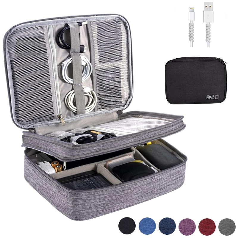 Travel Accessories And Gadgets - กระเป๋าเก็บดิจิตอลแบบพกพา USB Gadget กันน้ํา CABLE Organizer