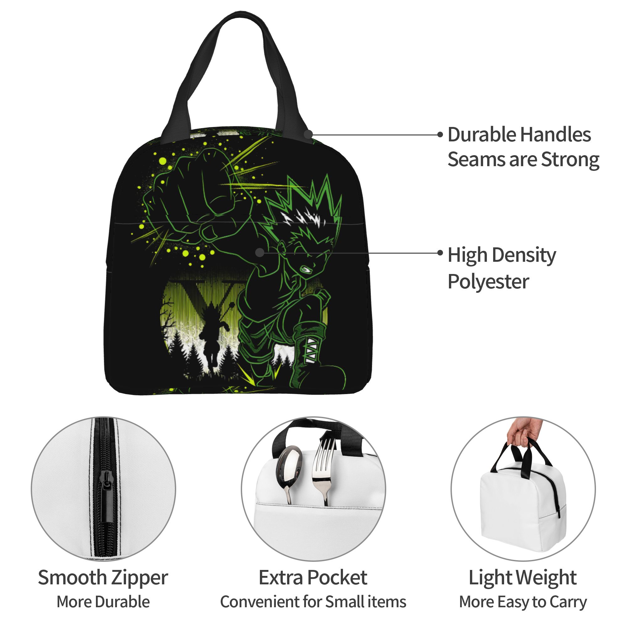 Travel Accessories 2022 - กระเป๋าใส่อาหารกลางวันแบบมีฉนวนกันความร้อน Custom H-Hunters x สำหรับผู้หญิง กล่องอาหารกลางวันเก็บความเย็นลายการ์ตูนแฟนตาซี