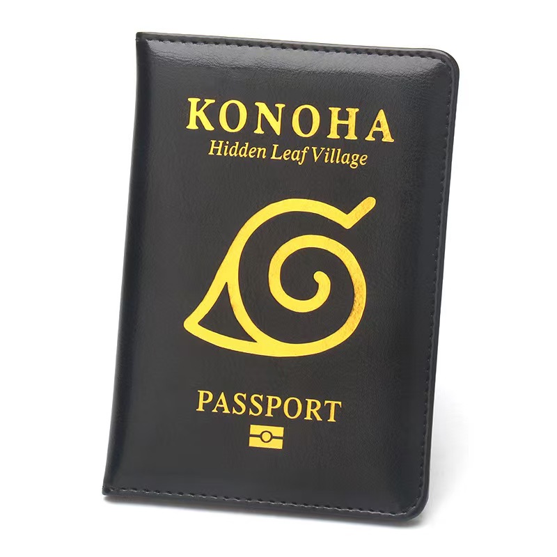 Travel Accessories Gift Set - กระเป๋าใส่พาสปอร์ตหนังกันน้ำกันรอยขีดข่วนลายการ์ตูนนารูโตะ พร้อมดีไซน์หลายช่องสำหรับจัดเก็บเอกสารการเดินทาง เหมาะสำหรับเป็นของขวัญ