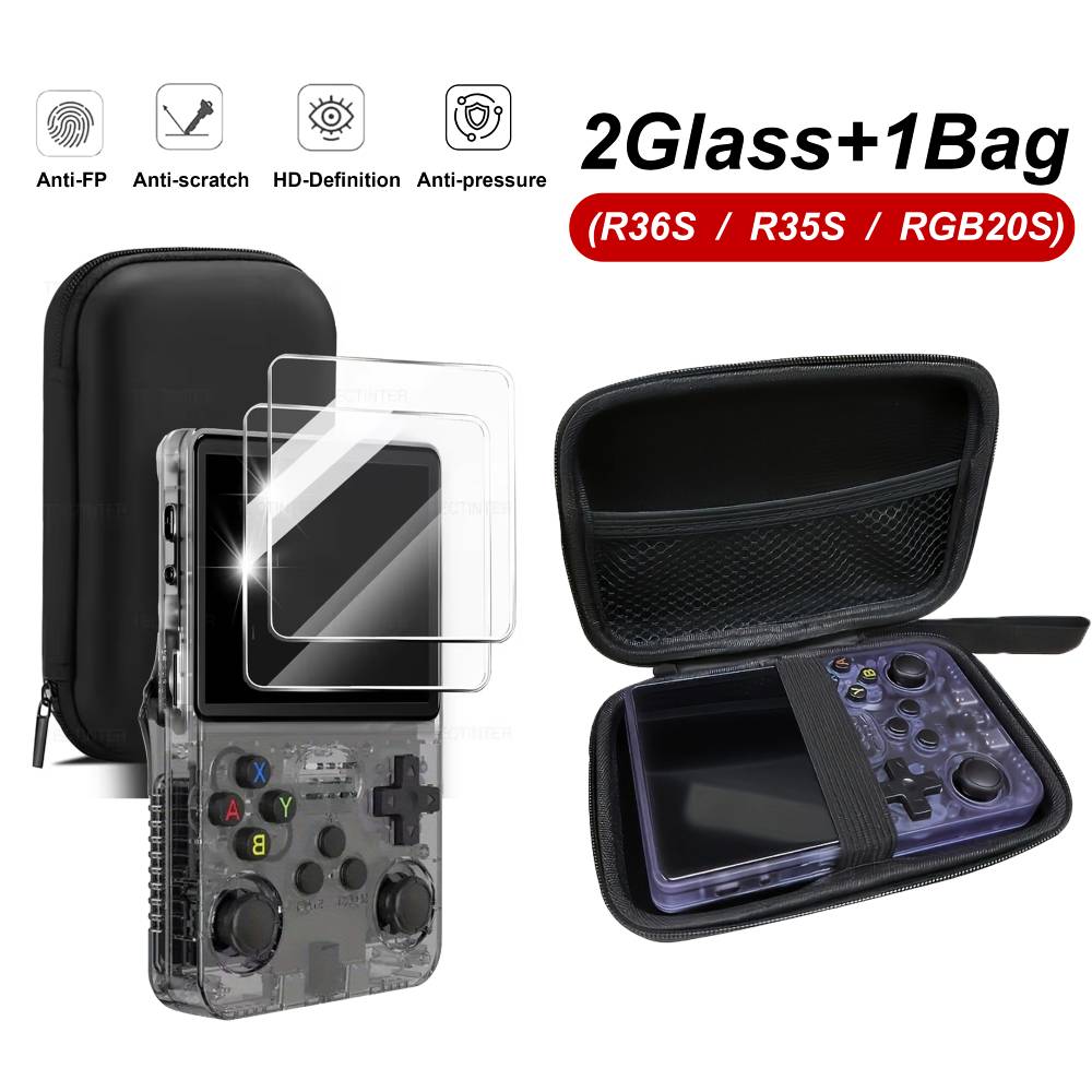 Travel Accessories Kit Bag - กระเป๋าเก็บของ 3 in 1 + ฟิล์มกระจกกันรอยสำหรับเครื่องเล่นเกม