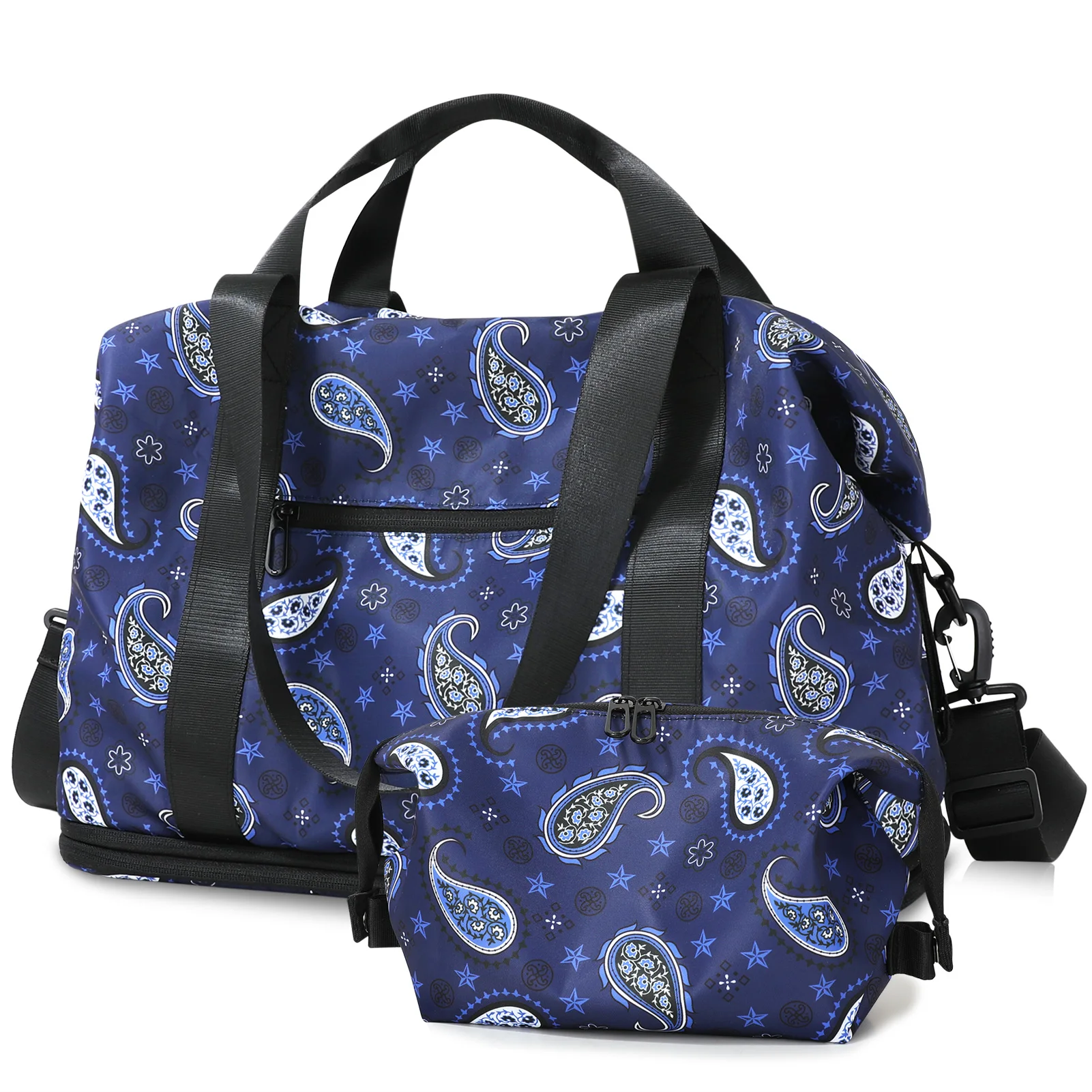 Shoe Bag Travel - CANBOUN กระเป๋าเดินทางวันหยุดสุดสัปดาห์, กระเป๋าเดินทางกีฬาอวกาศแบบขยายได้ชุด 2 ชิ้น, พร้อมช่องใส่รองเท้า,