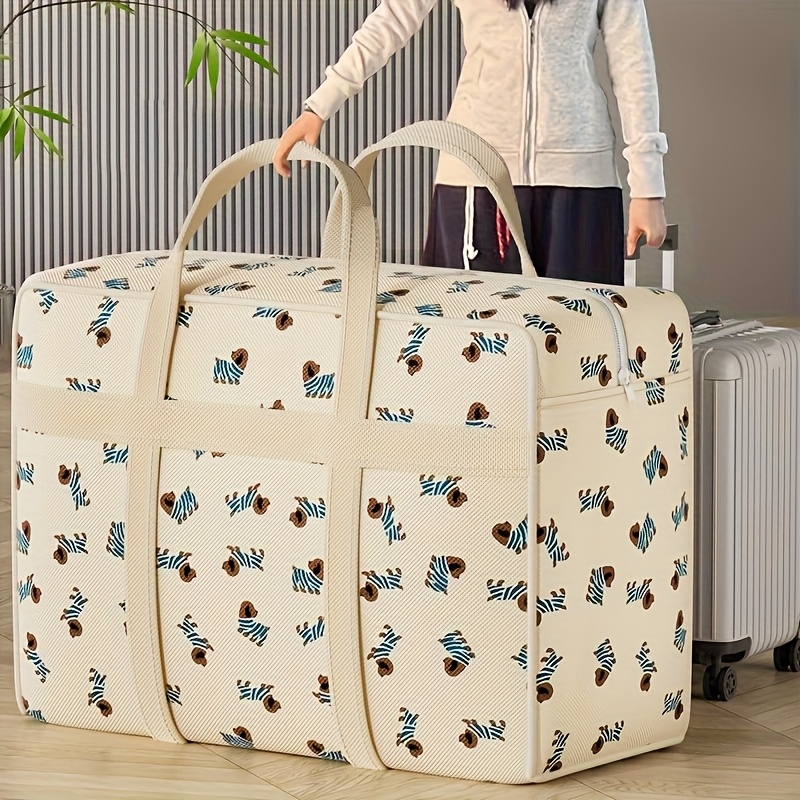 Travel Accessories Organizer - กระเป๋าจัดระเบียบสัมภาระแบบพับได้ 1 ชิ้น ลายลูกสุนัขน่ารัก ความจุขนาดใหญ่ ประหยัดพื้นที่สำหรับการเดินทาง