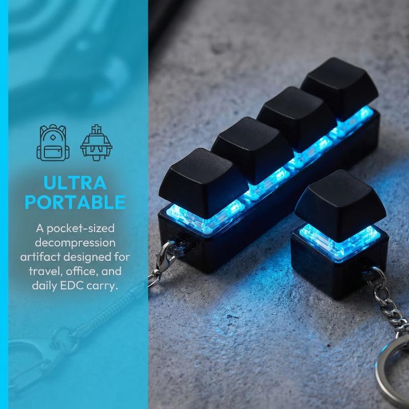 Travel Accessories And Gadgets - ของเล่นพวงกุญแจแบบกดปุ่ม 4 ปุ่ม พร้อมไฟ LED บรรเทาความเครียด