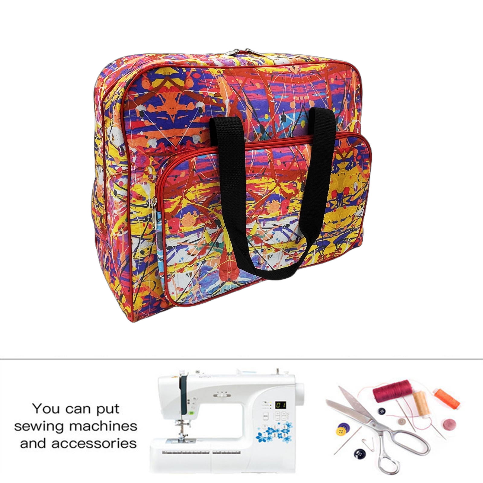 Travel Accessories Organizer - เคสพกพาเครื่องเย็บผ้าอุปกรณ์เย็บผ้ากระเป๋าโท้ทท่องเที่ยวแบบอเนกประสงค์กระเป๋าเก็บของมาตรฐานสำหรับบ้านส่วนใหญ่