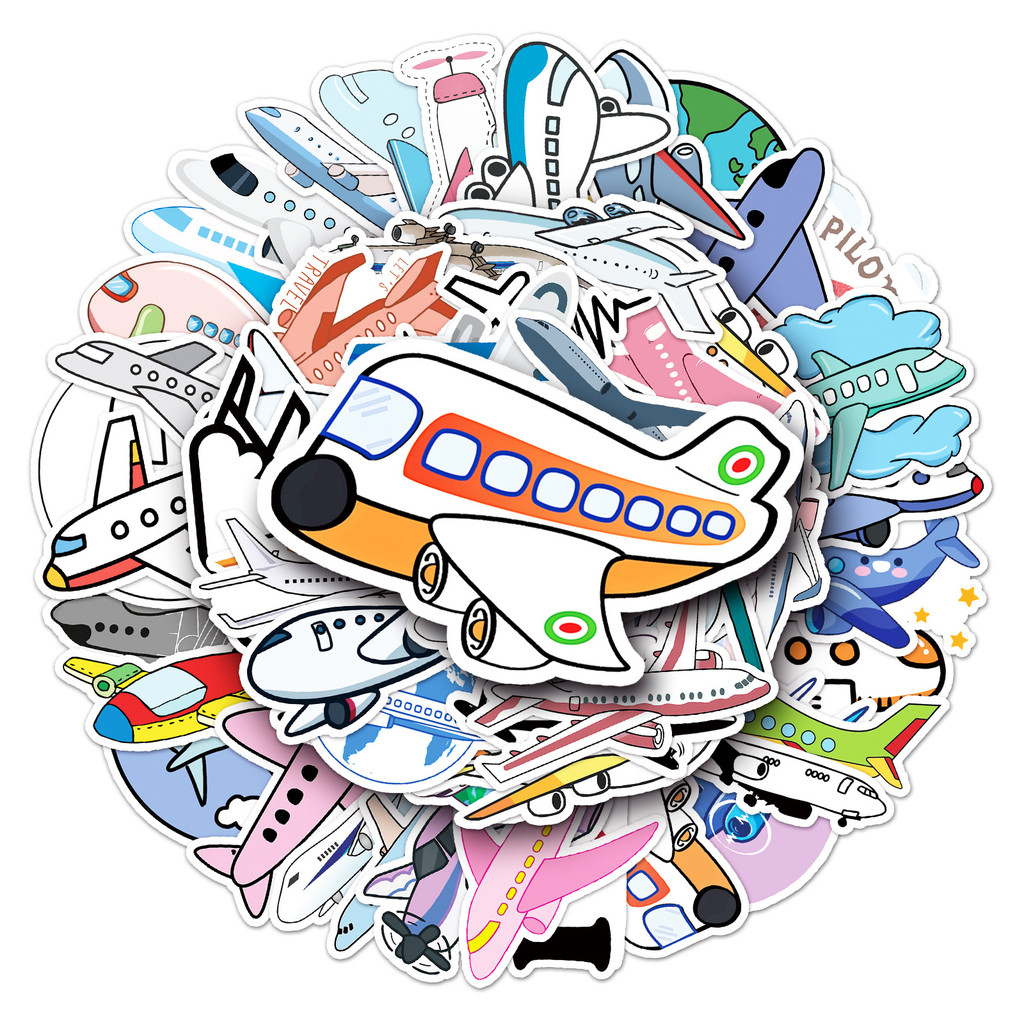 Travel Accessories And Gadgets - 50 Charming Airplane Decals - สติกเกอร์ไวนิลแบบใช้ซ้ําได้สําหรับคนรักการเดินทาง,