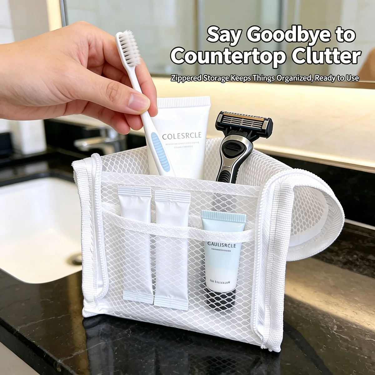 กระเป๋าใส่เครื่องสำอางแบบตาข่า - Travel Accessories Organizer Bag บทวิจารณ์และราคา