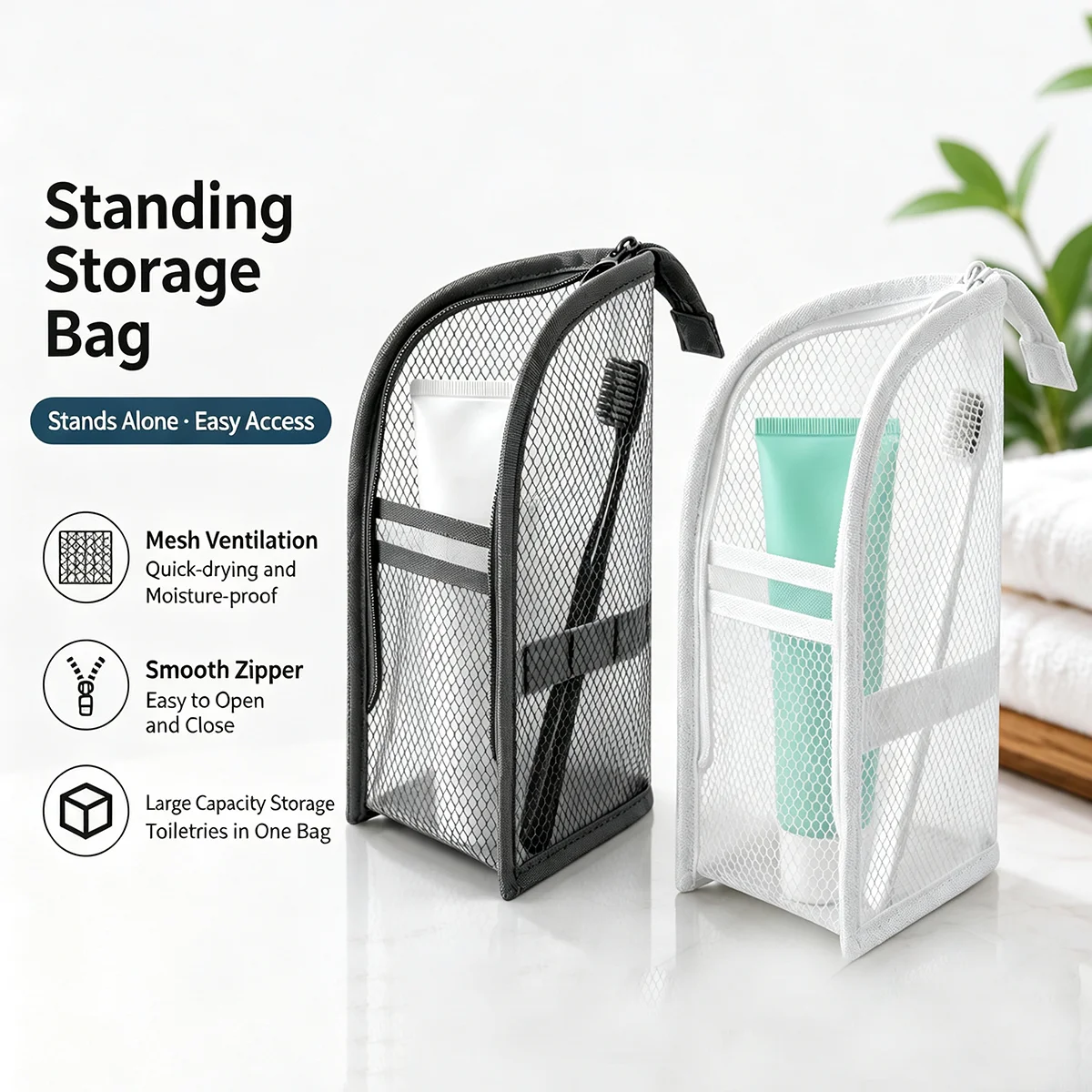 กระเป๋าใส่เครื่องสำอางแบบตาข่า - Travel Accessories Organizer Bag บทวิจารณ์และราคา