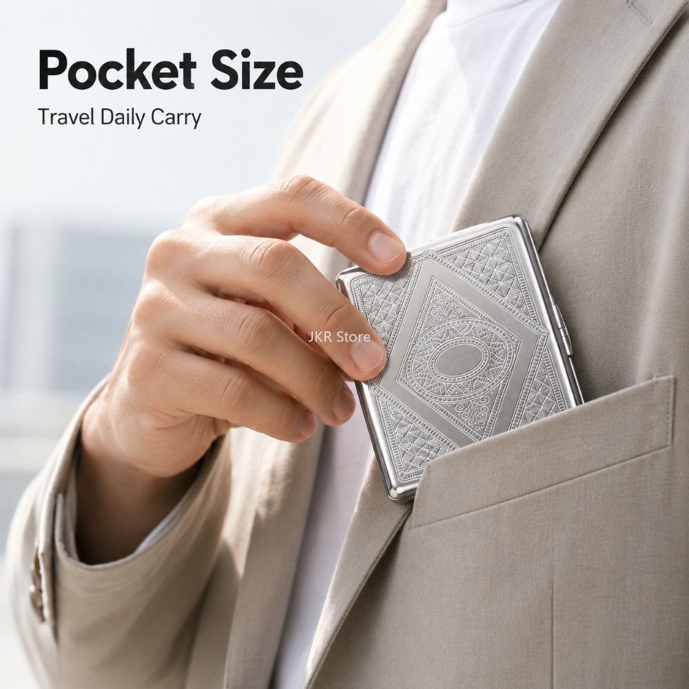 กล่องใส่บุหรี่สแตนเลสแบบพกพา ล - Travel Accessories บทวิจารณ์และราคา