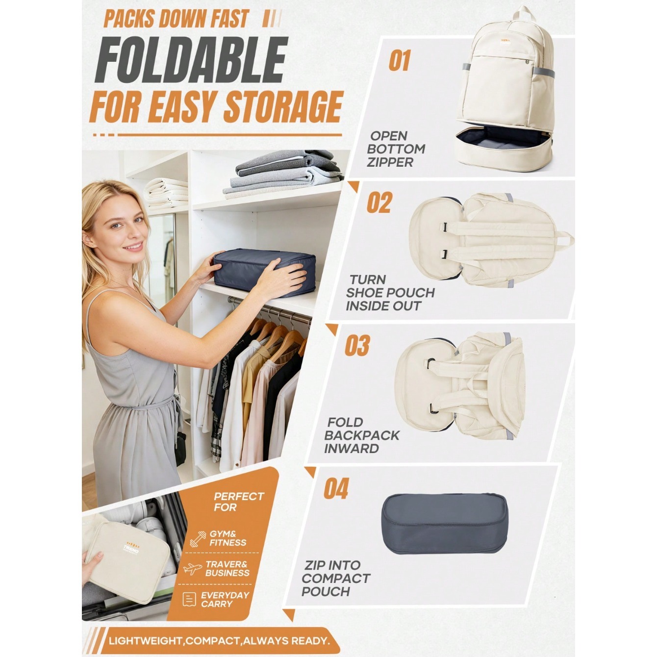 กระเป๋าเป้สะพายหลังผู้หญิงแบบล - Shoe Bag Travel บทวิจารณ์และราคา