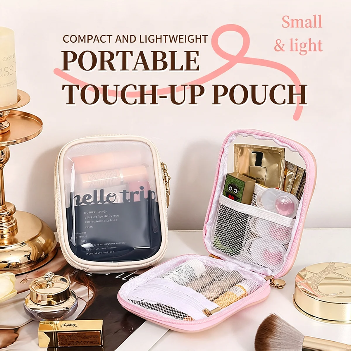 กระเป๋าเครื่องสำอางแบบโปร่งใสพ - Travel Accessories Organizer Bag บทวิจารณ์และราคา