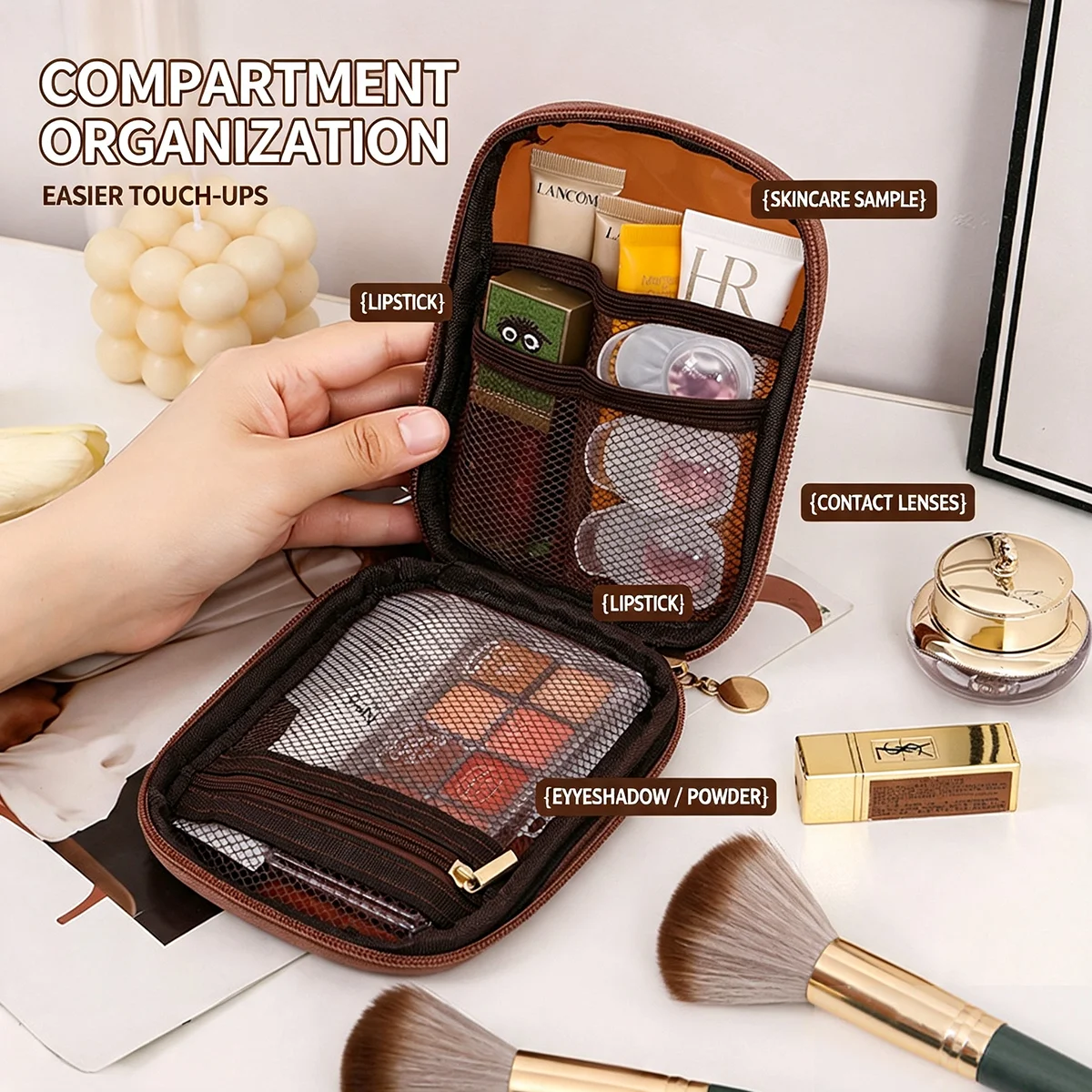 กระเป๋าเครื่องสำอางแบบโปร่งใสพ - Travel Accessories Organizer Bag บทวิจารณ์และราคา